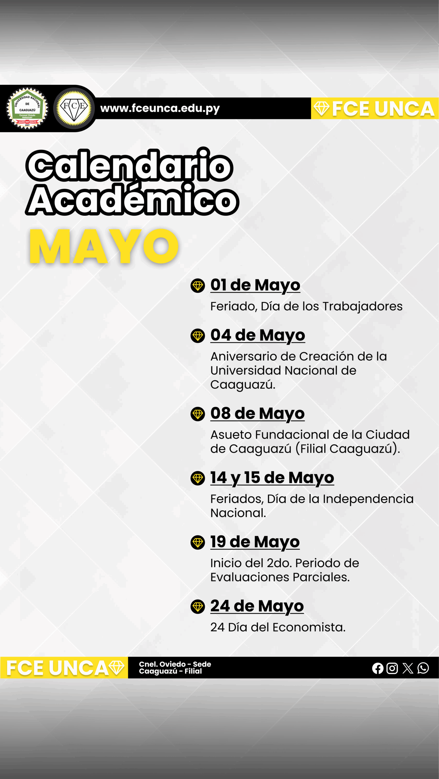 Calendario Académico - Mayo - Historia
